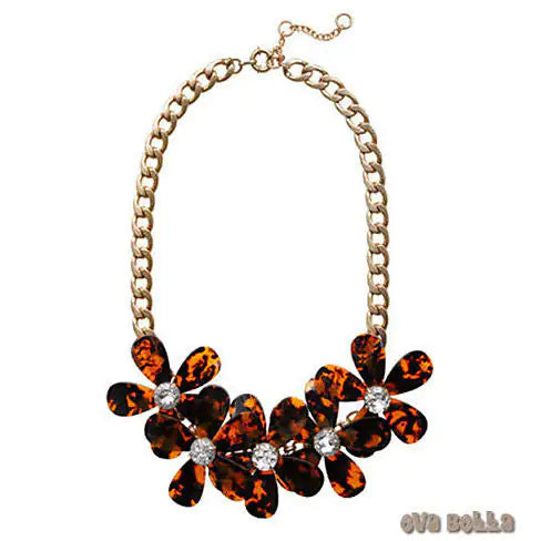 Flowers in Bloom - Our Tortoise Shell color Necklace - Get the matching Bracelet too